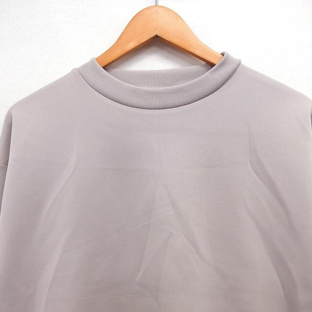 ヴォアーブ 切替デザイントップス カットソー 半袖 1 グレー ベージュ osharewalker（オシャレウォーカー） Tシャツ レディース トップス