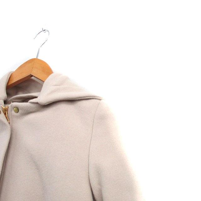 カージュ Khaju フード コート ショート ウール シンプル 36 ベージュ 