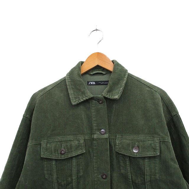 ZARA（ザラ） コーデュロイ ジャケット コットン シンプル S グリーン