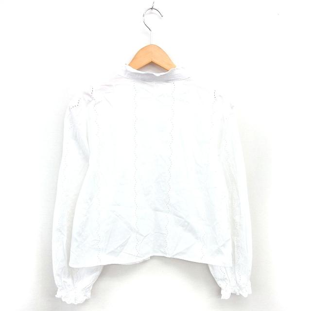 ZARA（ザラ） シャツ ブラウス フリルカラー 刺? 薄手 綿 コットン 
