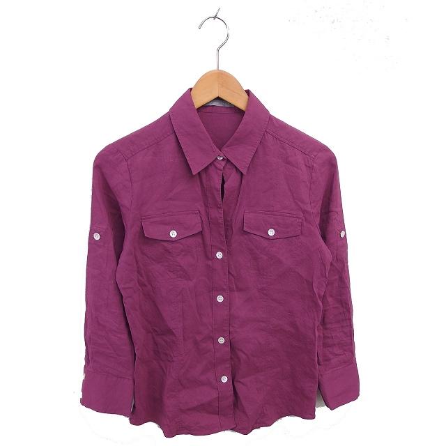 theory luxe セオリーリュクス シャツ ブラウス ステンカラー リネン  