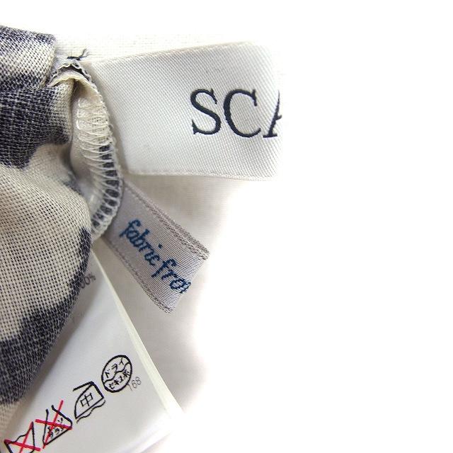 スキャパ SCAPA 花柄 シャツ ブラウス 7分袖 プリーツ ウール 38