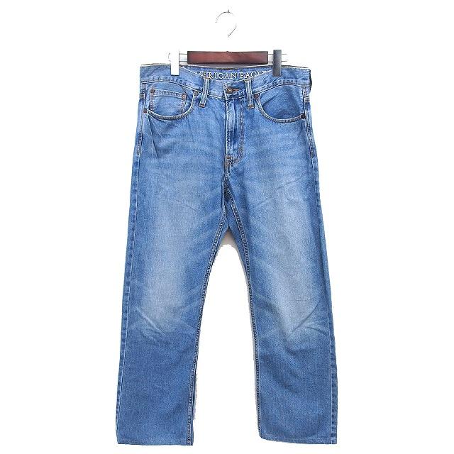 アメリカンイーグル AMERICAN EAGLE デニム ジーンズ ストレート ロゴ 