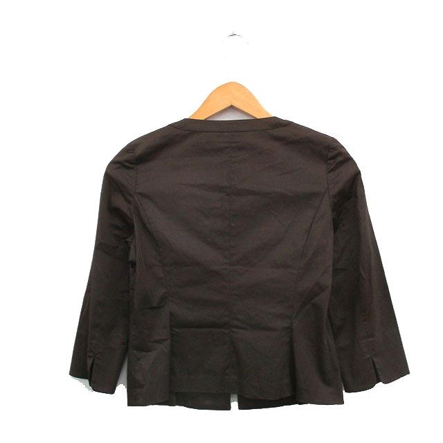 アナイ ANAYI ノーカラージャケット 七分袖 コットン シンプル 36