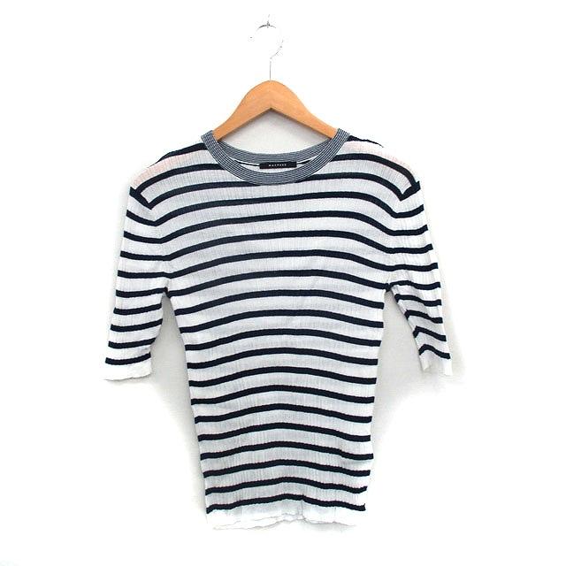 トゥモローランド　MACPHEE 半袖Tシャツ　ボーダー　ホワイトブラック　S Tomorrowland MACPHEE / トゥモローランドマカフィー | コットン