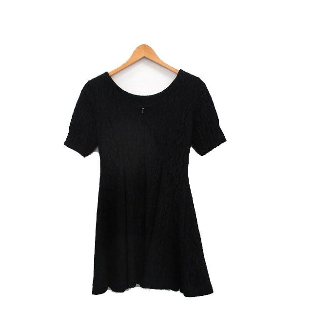 エミリアウィズ EmiriaWiz 総レース ワンピース 半袖 ミニ ビジュー M