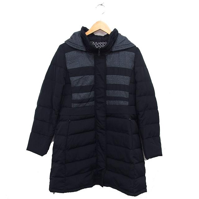 スタイルラヴィー Style Ravie ダウンコート ミドル フード ボーダー