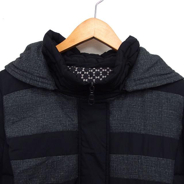 スタイルラヴィー Style Ravie ダウンコート ミドル フード ボーダー