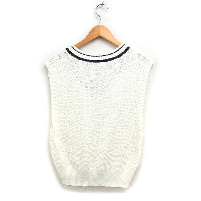 ワードトローブ Wordtrobe ニット ベスト Vネック ノースリーブ ケーブル編み F アイボリー /FT27 レディース |  | 01