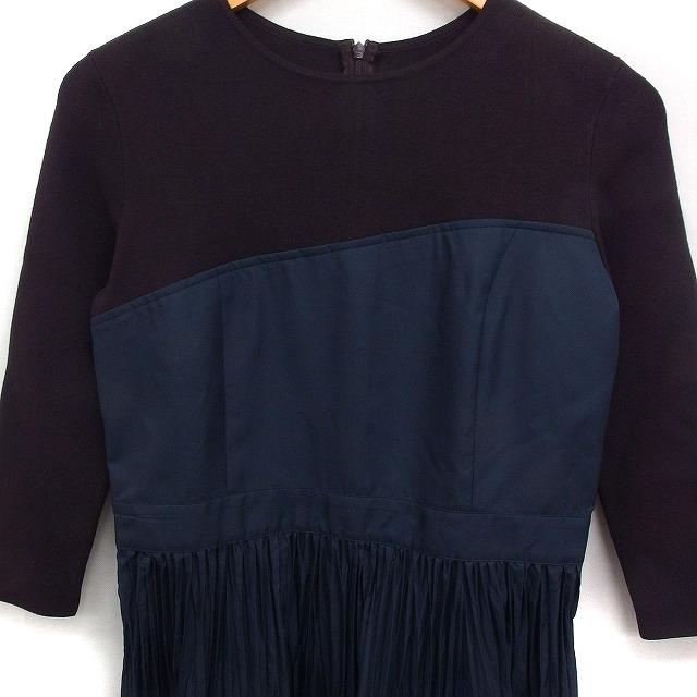 未使用品 キャストコロン CAST： タグ付き 素材切替 ワンピース 7分袖