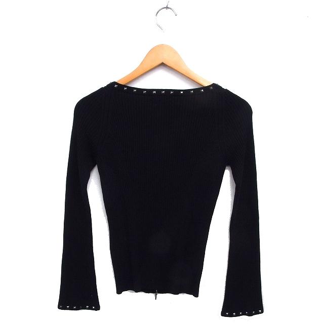 エポカ EPOCA ウール カーディガン ニット リブ Vネック スタッズ