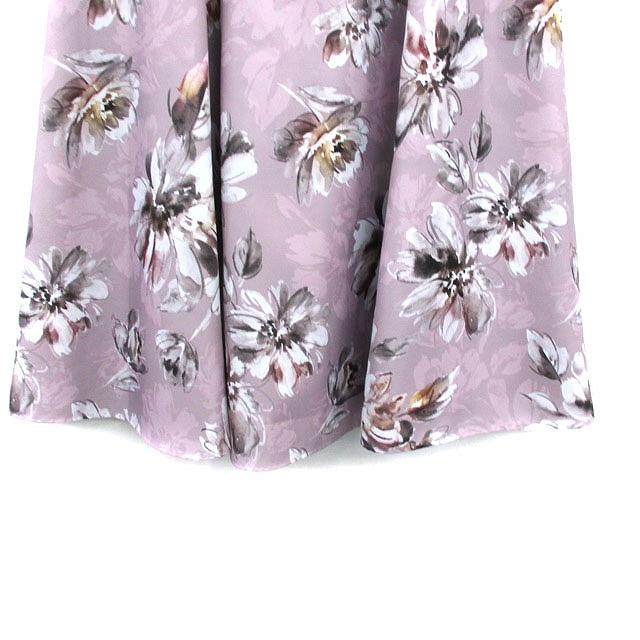 ジャスグリッティー JUSGLITTY フレア スカート ロング 花柄 2 ピンク