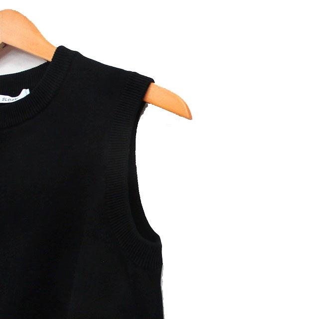 スローン SLOANE ニット ベスト コットン シンプル 1 ブラック 黒