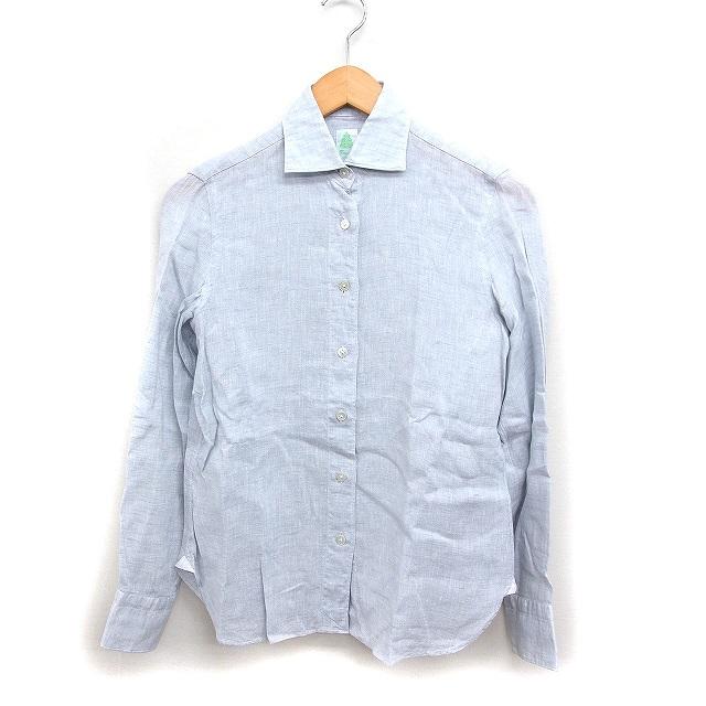 【美品】フィナモレ　ホリゾンタルカラーリネン長袖シャツ　M ネイビー　イタリア製 楽天市場】【月間優良ショップ獲得記念20】フィナモレ Finamore 長袖