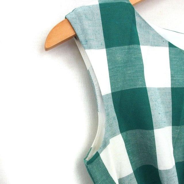 レッセパッセ LAISSE PASSE チェック フレア ワンピース ロング リボン