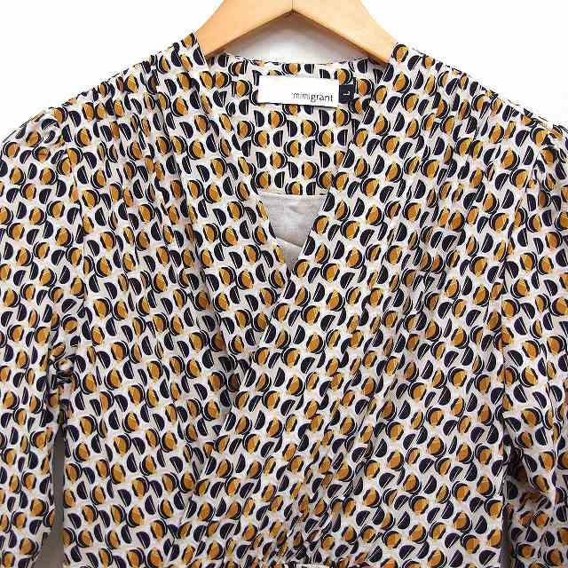 ミミグラント mimigrant 総柄 ロング ワンピース 7分袖