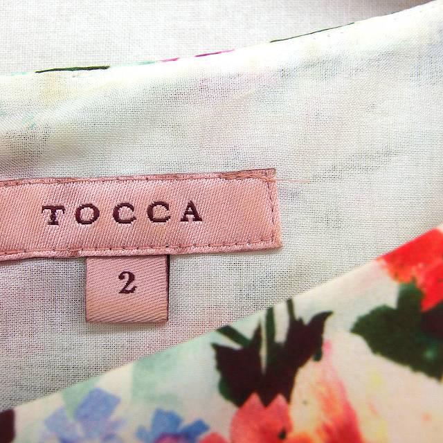 トッカ TOCCA フラワープリント フレア ワンピース ノースリーブ 