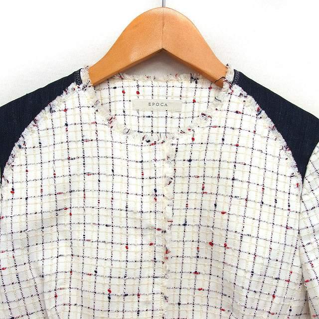 エポカ EPOCA ツイード ジャケット コットン混 チェック スナップ