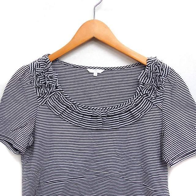 トゥービーシック TO BE CHIC ボーダー柄 カットソー 半袖 フリル