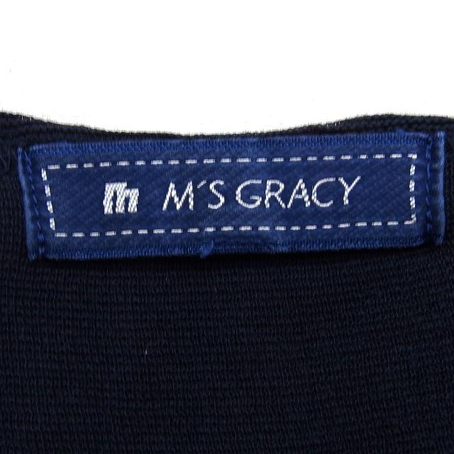 エムズグレイシー カタログ掲載ボレロ38☆ネイビー エムズグレイシー M'S GRACY ニット ボレロ コットン混 リボン
