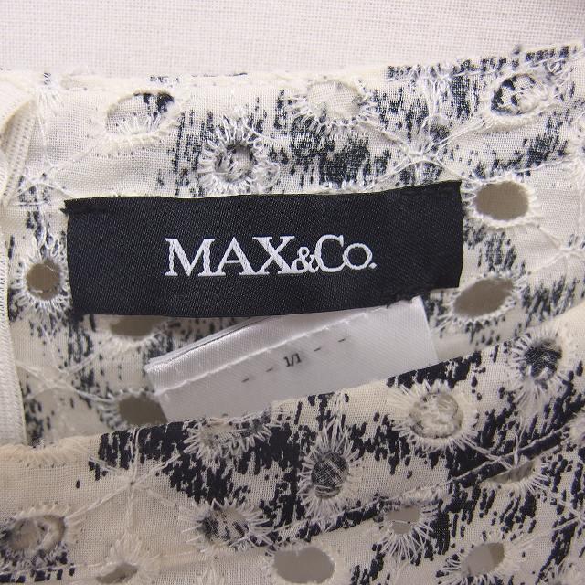 マックス&コー MAX&CO. カットソー ブラウス 総柄 カットワーク刺 