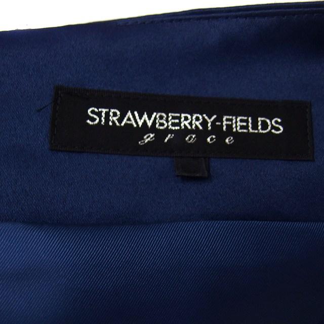 ストロベリーフィールズ ノースリーブ ロングワンピース ネイビーウエストリボン ストロベリーフィールズ STRAWBERRY-FIELDS リボン付き ドレス