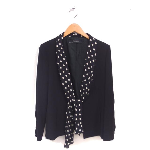 ザラ ベーシック ZARA BASIC ジャケット ボウタイ アウター 肩パッド