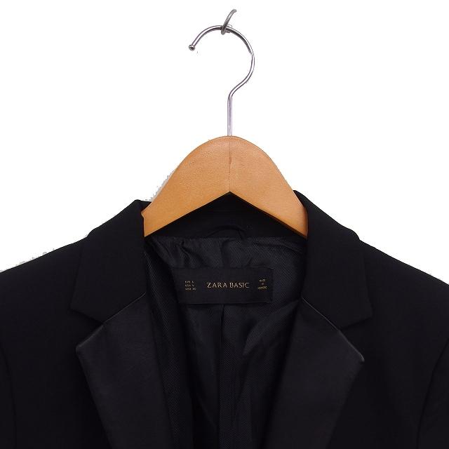 ザラ　ブラックレザージャケット・パッチ付き　ニット切り替え　zara ADSB ZW COLLECTION LIMITED EDITION レザーポケットジャケット - ブラック