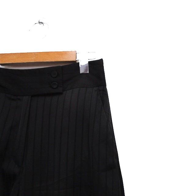 ZARA（ザラ） ワイドパンツ ストライプ XS ブラック 黒 /KT8