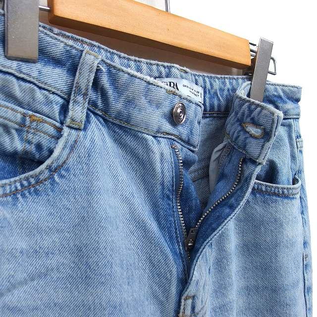 ZARA（ザラ） デニム ジーンズ ストレート ウォッシュ加工 ジップ