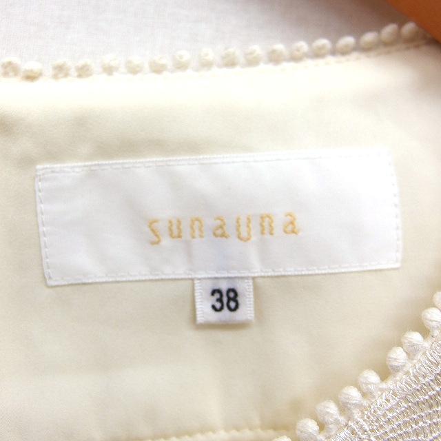 スーナウーナ Sunauna レース シフォン ブラウス 7分袖 ボートネック 