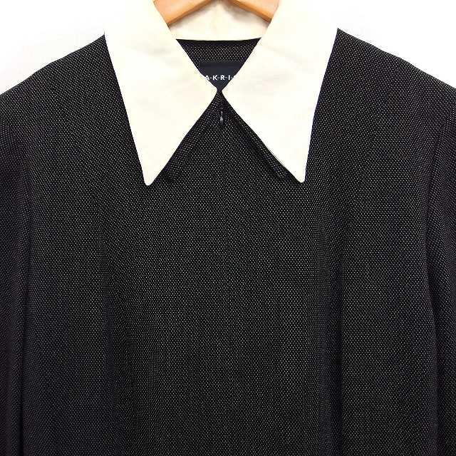 アクリス AKRIS ロングカラー ワンピース 長袖 ロング丈 ストレート