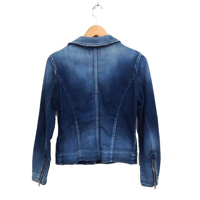 ヤヌーク YANUK スウェット デニム ライダース ジャケット アウター M 