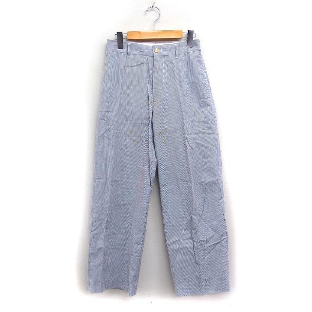 ズッカ zucca コットン ストライプ ワイドパンツ M グレー 灰 /FT27