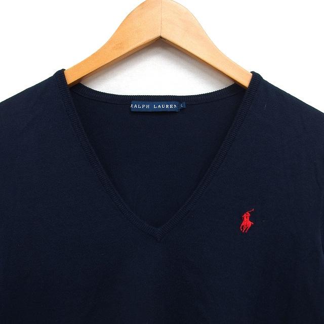 ポロラルフローレン Vネックセーター ニット 刺繍ポニー ネイビー Lサイズ POLO RALPH LAUREN（ポロ・ラルフローレン） ラルフローレン RALPH