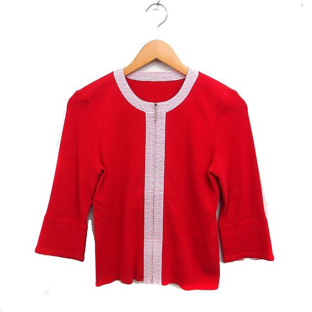 クレージュ courreges ニット ジップアップ カーディガン 切替