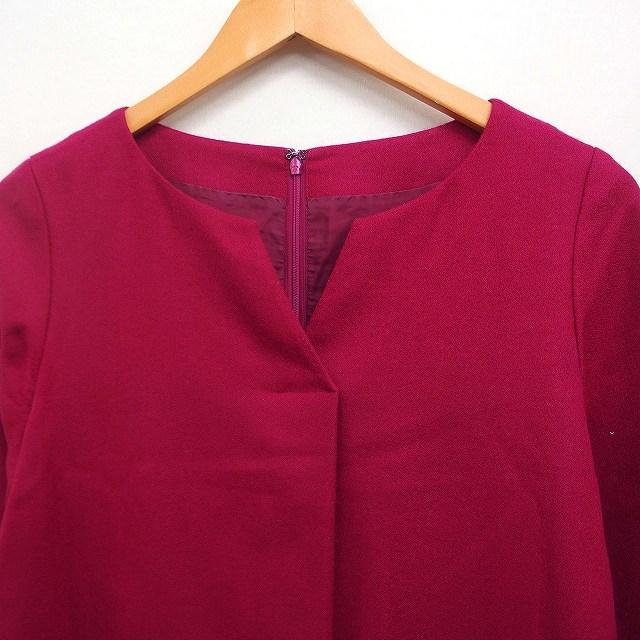 アナイ ANAYI ウールジョーゼット フロント タック ワンピース 7分袖