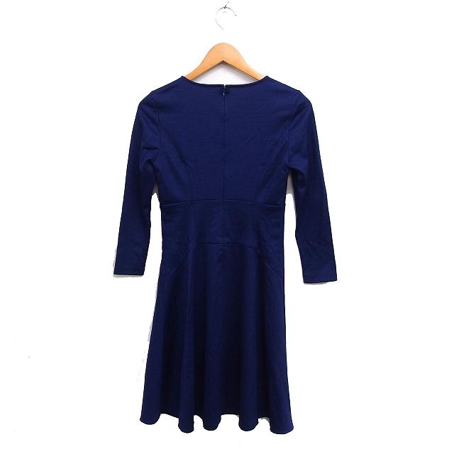 アナイ ANAYI ウール フレア ワンピース 7分袖 ひざ丈 無地 36