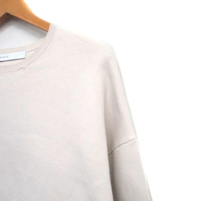 ノーブル NOBLE ニット セーター 長袖 コットン シンプル アイボリー