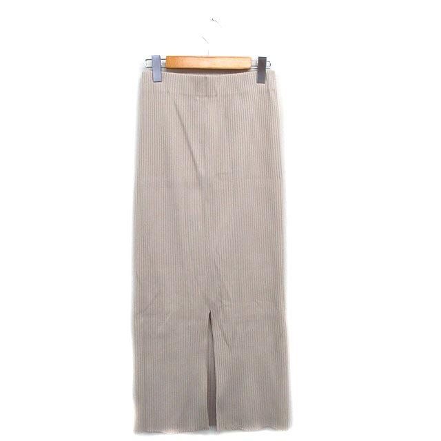 ノーブル NOBLE リブ ニット タイト スカート ロング コットン