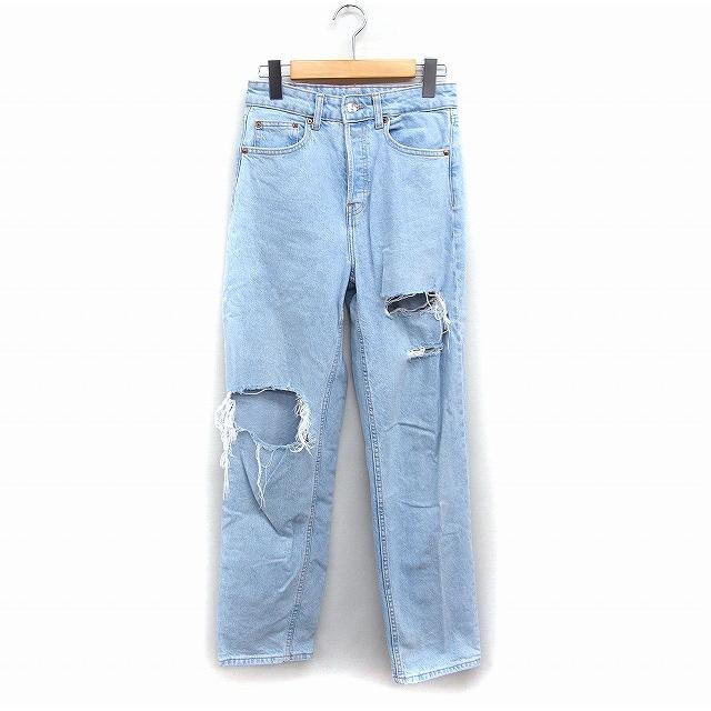 H&M エイチ&エム デニム ジーンズ ダメージ加工 ハイウエスト