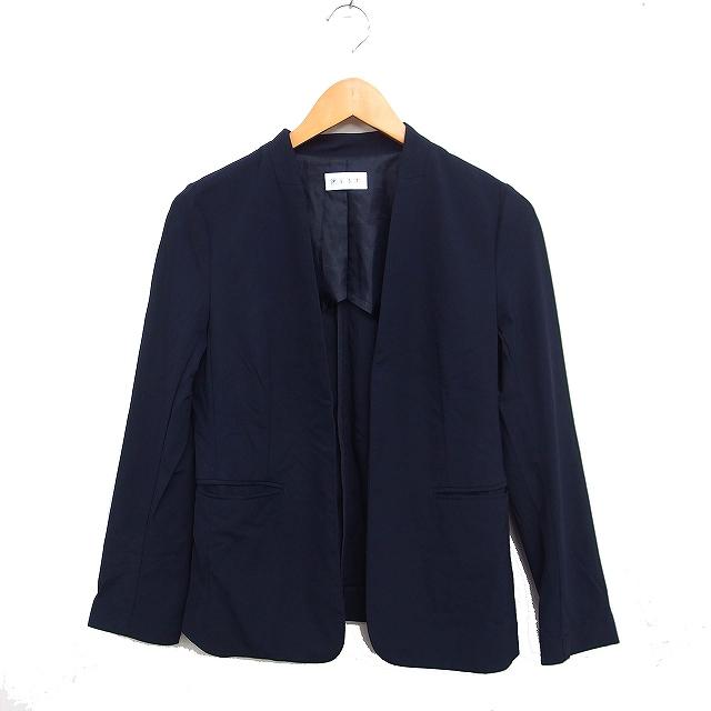 PLST プラステ　ノーカラー　M ネイビー プラステ PLST ノーカラー ジャケット 無地 ナイロン M ネイビー 紺