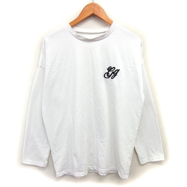 グレイル GRL ビッグシルエット カットソー Tシャツ 刺繍 コットン混 
