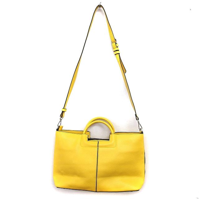 ZARA（ザラ） ショルダーバッグ ハンドバッグ レザータッチ 黄
