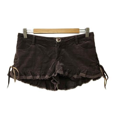 中古 リズリサ Liz Lisa パンツ ショート コーデュロイ レース ベロア リボン レースアップ F 茶 ブラウン レディース ベクトル 古着 173 ブランド古着販売のベクトル 通販 Yahoo ショッピング