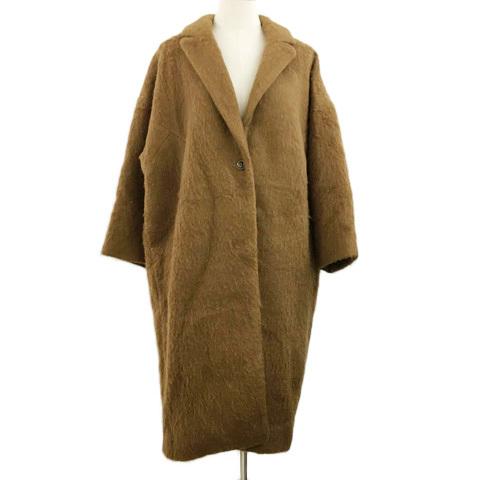 中古 ジーナシス Jeanasis コート チェスター シングル ロング 長袖 F 茶 ブラウン レディース 偉大な