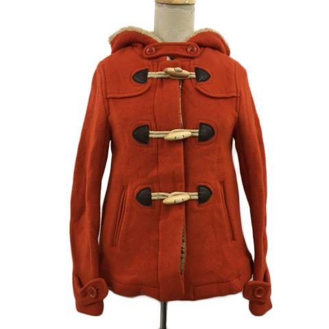 中古 フランシュリッペ Franche Lippee コート ダッフルコート ショート丈 無地 ウール 長袖 M オレンジ レディース ランキングtop10