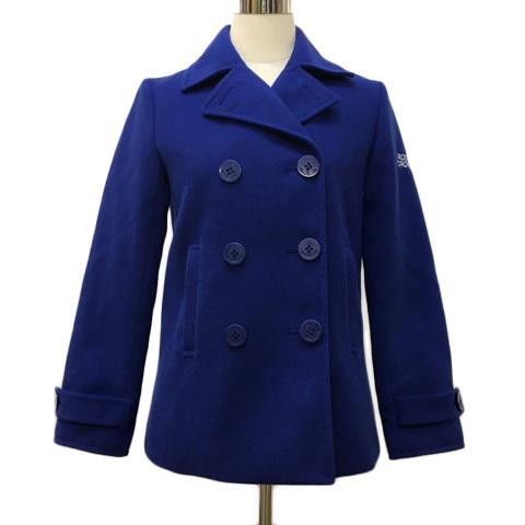 中古 ロデオクラウンズ Rodeo Crowns コート ジャケット Pコート ピーコート ダブル 中綿 刺繍 ロゴ 長袖 S 青 紺 ブルー ネイビー レディース 新しいブランド