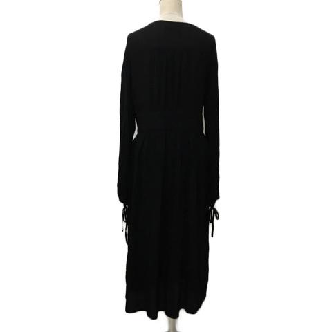 中古 アズールバイマウジー Azul By Moussy カーディガン Vネック ロング 無地 長袖 S 黒 ブラック レディース ベクトル 古着 未使用品