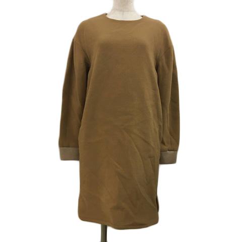 ラウラ Laula ワンピース Iライン ミニ ウール 無地 長袖 FREE 茶  